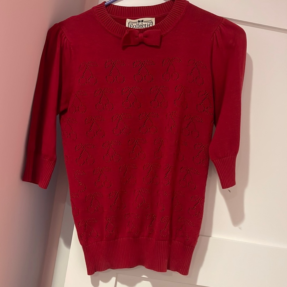 Collectif red cherry sweater